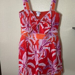 House of Harlow 1960 Red and Pink Floral romper